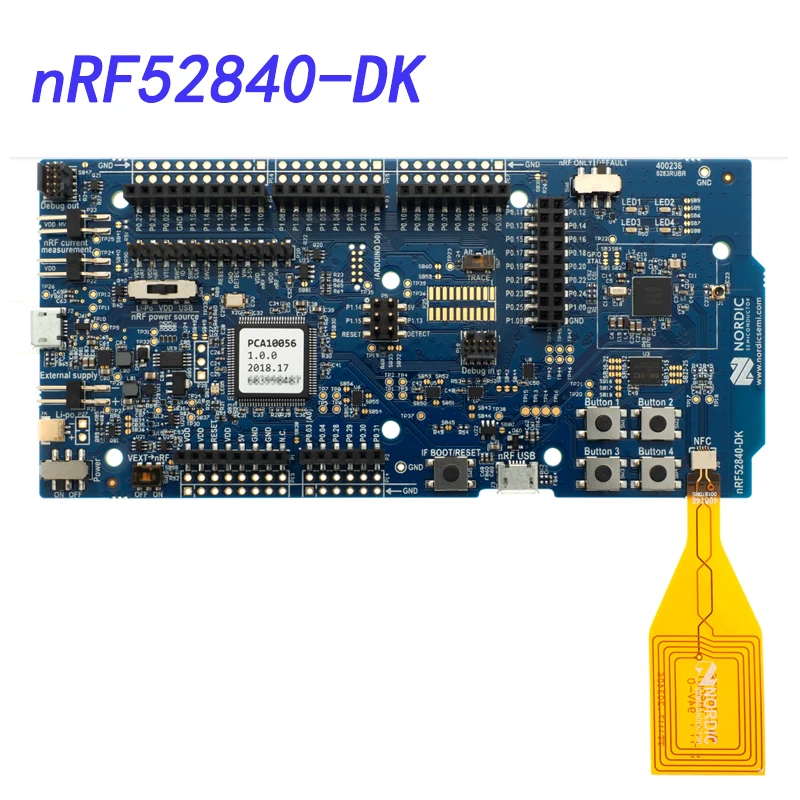 nRF52840-DK - nRF52840 Transceiver; 802.15.4 (Thread), ANT, Bluetooth® 5 2.4GHz Evaluation Board