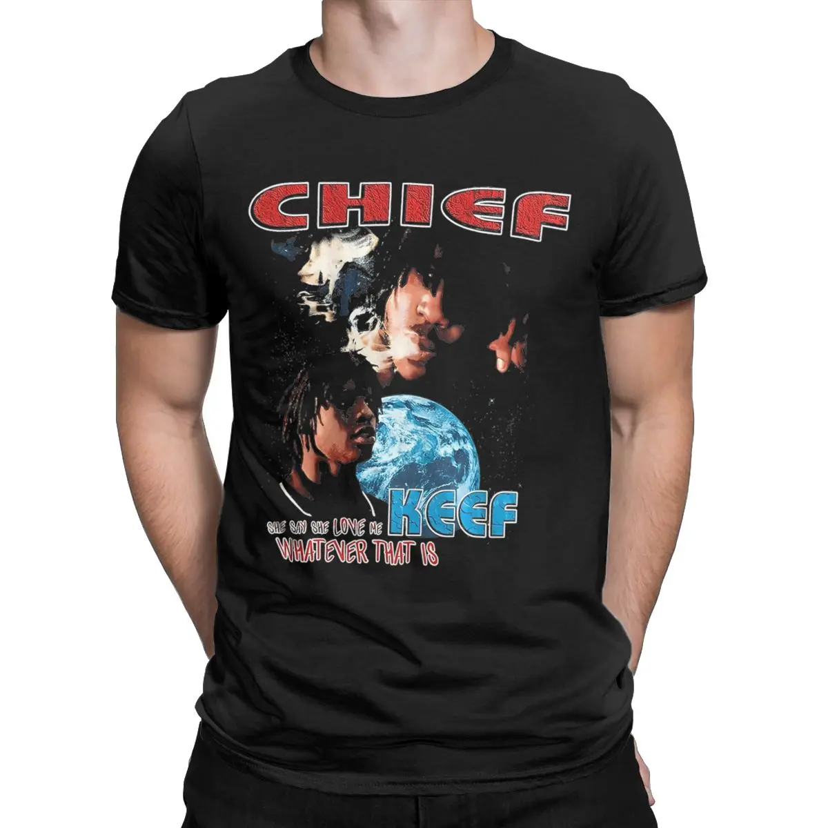 Men Chief Keef Rapper T Shirts Cotton Clothing Funny Short Sleeve Crewneck Tees Gift Idea T-Shirts