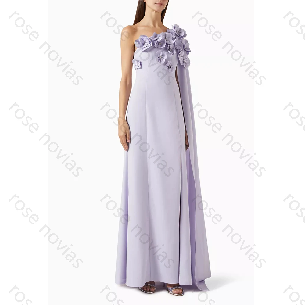 Robe De soirée élégante en Jersey, longueur cheville, asymétrique épaule dénudée, robe De bal, fleur, cristal, personnalisée, haute qualité