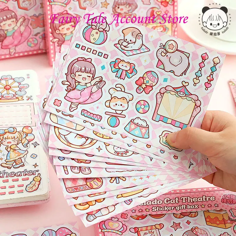 Telado Kat Klein Theater Sticker Gift Box Account Sticker Stansen Meisje En Kinderen Handheld Account Materiaal Decoratie