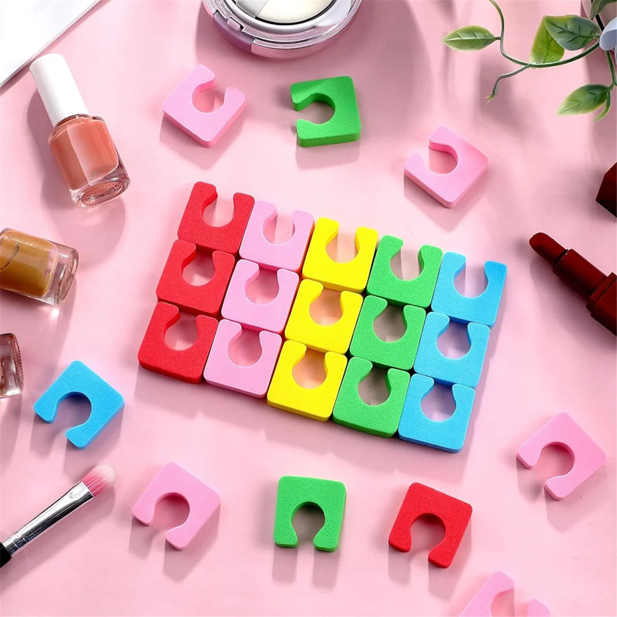 AT17 500 Buah Pemisah Jari Kaki Pedikur Individu Pengatur Jarak Jari Kaki Busa Lembut Pedikur Pemisah Jari Kaki Nyaman