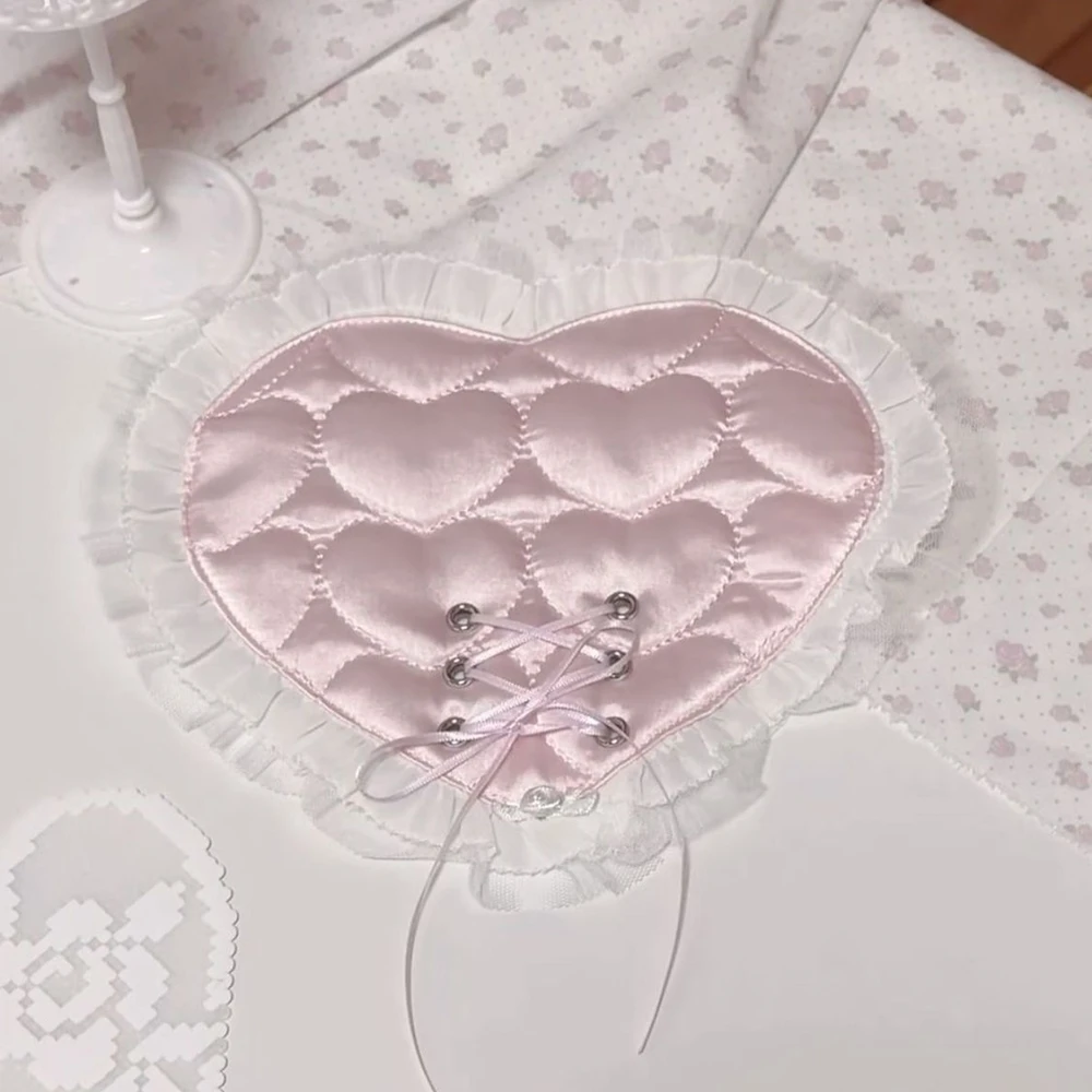 Korean Coasters Lace Heart-shaped Coaster Cute Girl Hearts Cotton Insulation Anti Slip Coasters Home Decoration Accessories