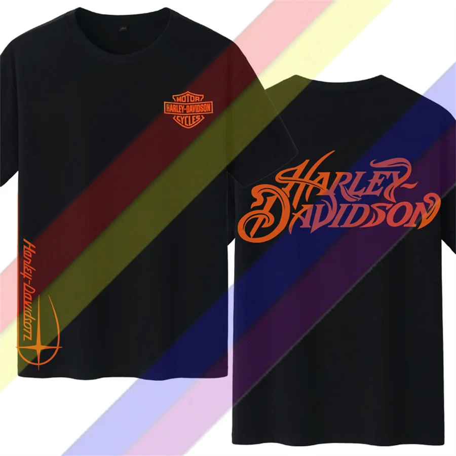 2024 Men T Shirt Casual Davidsons Motorcycle Est T-shirt Graphic Oversized Sports Tops Harleys Comfortable Streetwear S-3XL