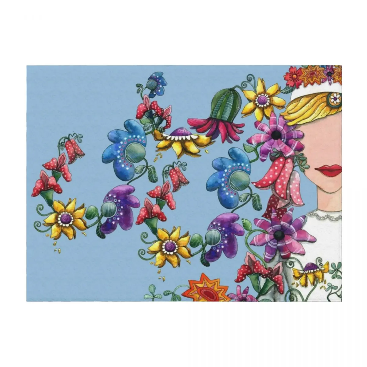 

I Love the Flower Girl (Blue) Throw Blanket Soft Plush Plaid Soft Beds for winter For Decorative Sofa Blankets