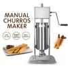 홈와이즈 수동 Churros 메이커, 라틴 과일 기계, 데스크탑 스페인어 Churrera 기계, Churros 압출기, 상업 장비, 3L, 5L 3