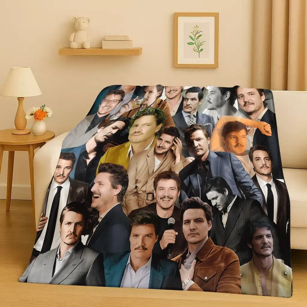 موضة بيدرو باسكال وسيم الممثل الفانيلا بطانية ، فائقة النعومة الدافئة أفخم رمي للمنزل غرفة نوم غطاء أريكة تتحول لسرير الاطفال نزهة هدية