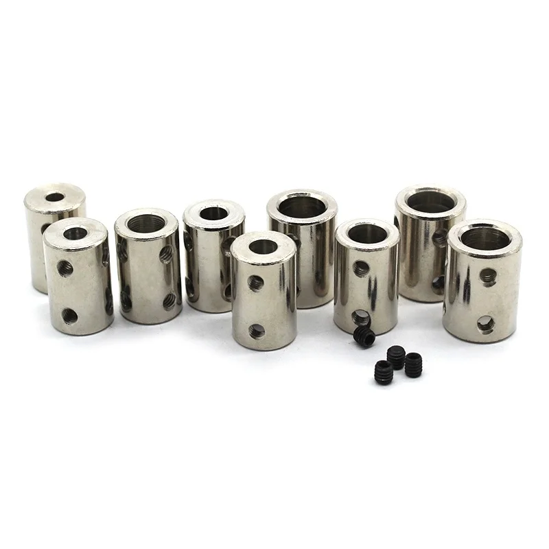 45# Steel Rigid Shaft Coupler, 3-10mm Inner Diameter Motor Transmission Connector Sleeve DIY Mechanical Motor Accessories