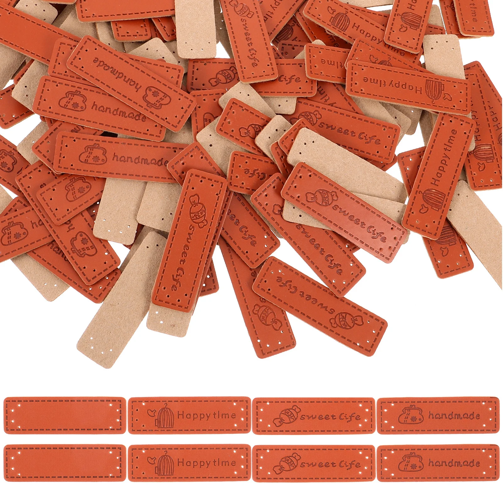 

120Pcs DIY Sewing Labels Tags for Handmade Clothes Embossed Tags for Crochet Apparel Crafts Sewing Labels