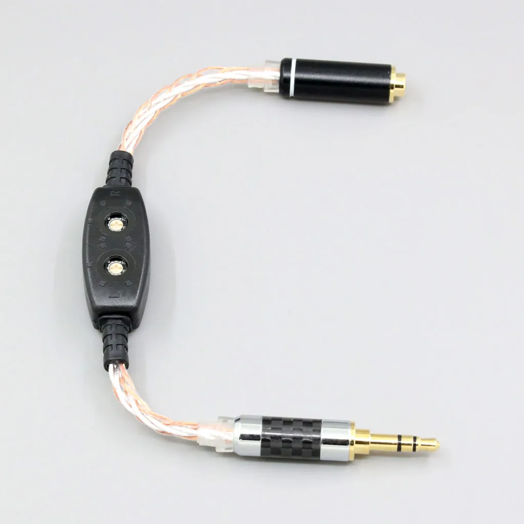 LN005476 0ohm-100ohm الفضة OCC 3.5 مللي متر قابل للتعديل المقاوم كابل 8*100*0.05 ل Etymotic ER4 JH24 Roxanne الخ