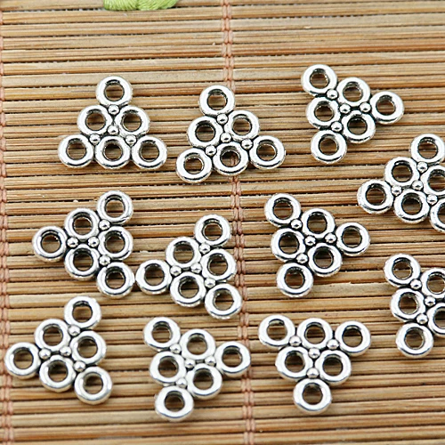 72pcs 12.6mm ,hole:2mm tibetan silver 2sided triangle shaped holes DIY connector EF1767