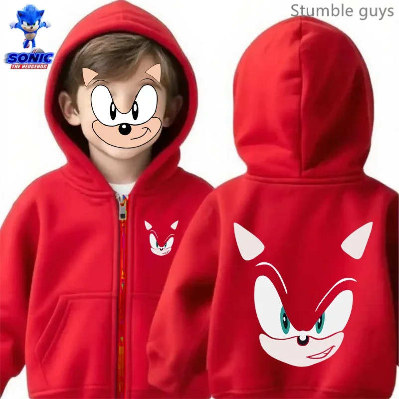 أطفال سونيك القنفذ البريدي هوديي ربيع الخريف الفتيان الفتيات ملابس رياضية البلوز الدافئة #4