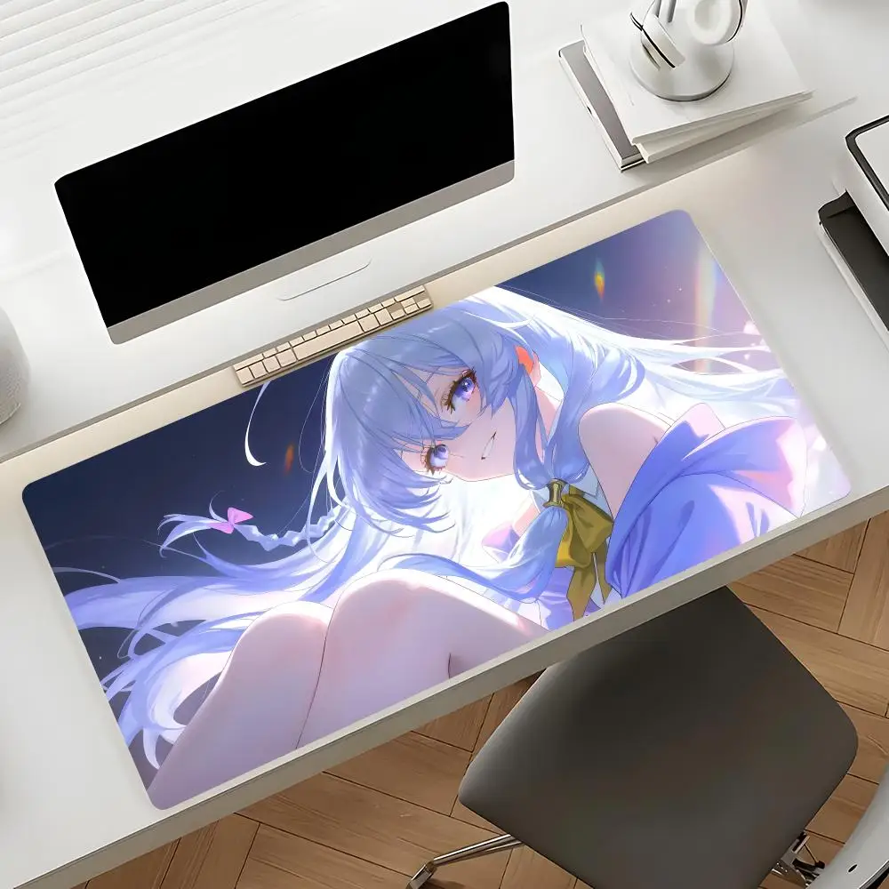 Fictional character Elaina Mouse Pad Waterproof Non-Slip Large Gaming Mat with Stitched Edge