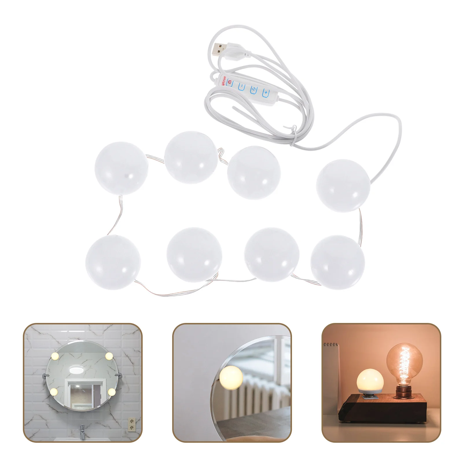 

1Set Adjustable LED Makeup Lamp USB Vanity Light Brightness Mirror Front Lamp Wall Decorative Lighting for Home Bathroom