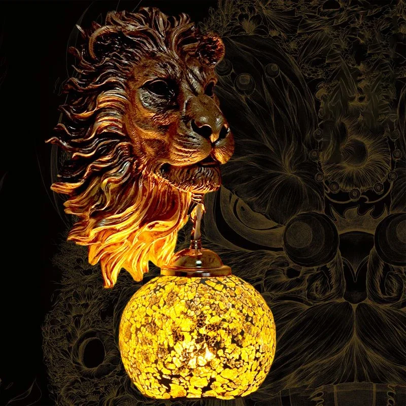 ABEL Contemporary Lion Wall Lamp Retro Creative Living Room Bedroom Bar Cafe Western Restaurant Aisle Decoration Wall Light