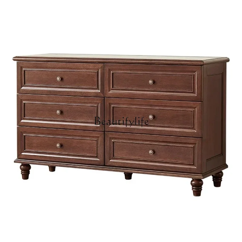 

Solid Wood Bedroom Bed End Multi-Functional Storage Cabinet American Country Living Room Wall Storage Cabinetlx