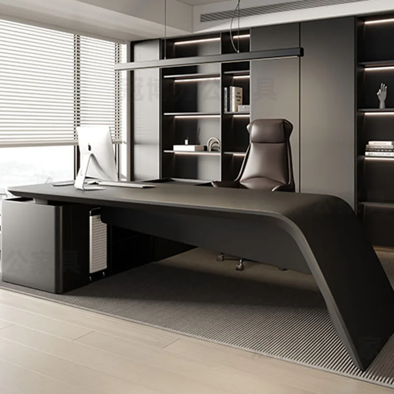منظمات الأعمال السوداء مكتب مكتب فاخر منظم الكمبيوتر مكتب العمل غرفة نوم طويلة عرض أثاث تافولو العصري