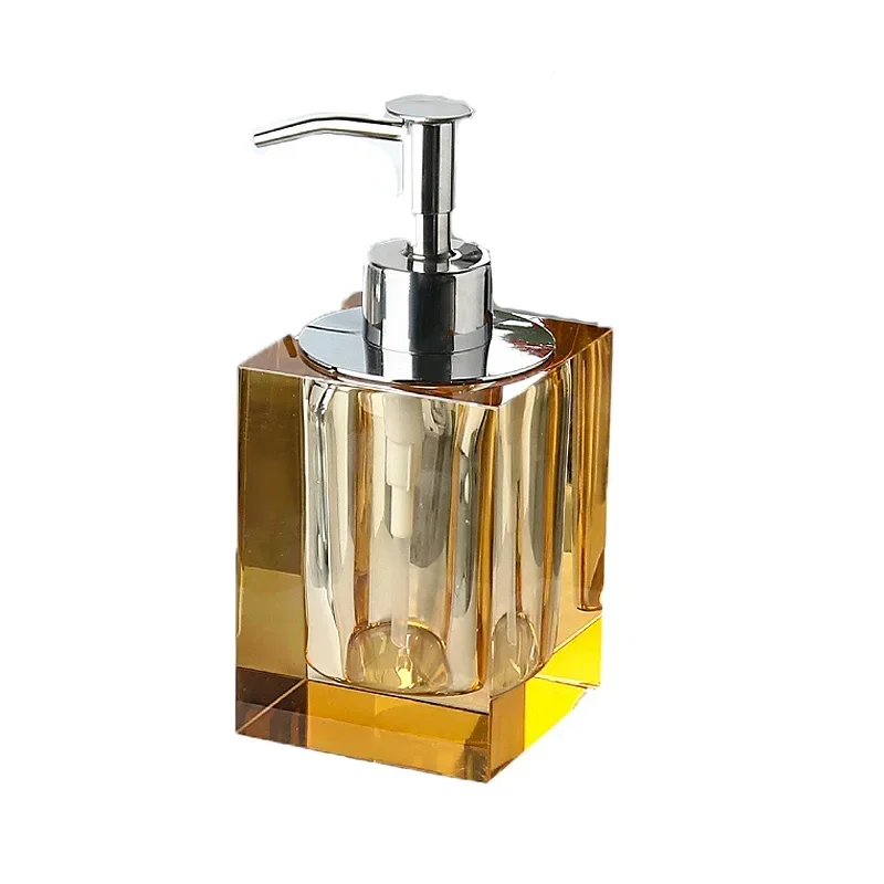 Light Luxury Crystal Glass Shampoo Bottle Bathroom Accessories Press Type Shampoo Dispenser Bottles Kitchen Empty Soap Bottle