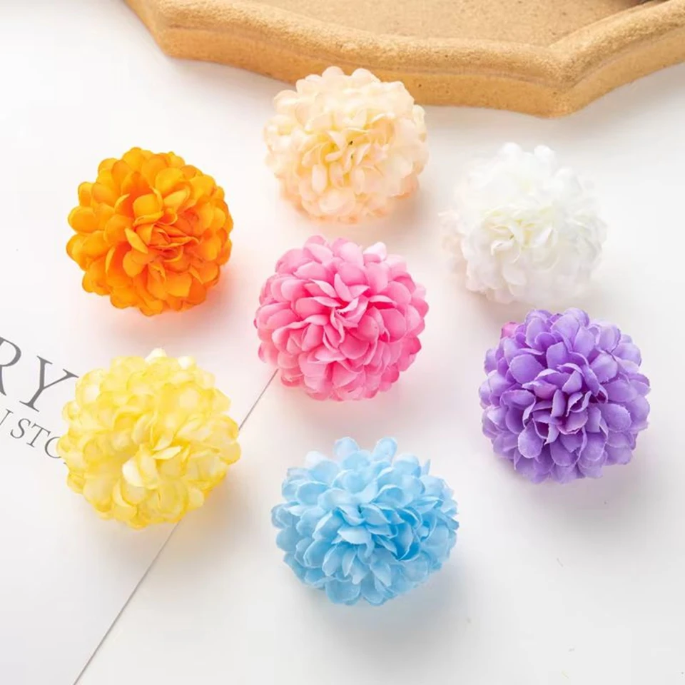 

100PC Artificial Hydrangea Flowers Wholesale Wedding Home Party Room Decoration New year Candy Boxes Fake Silks Scrapbook Plants