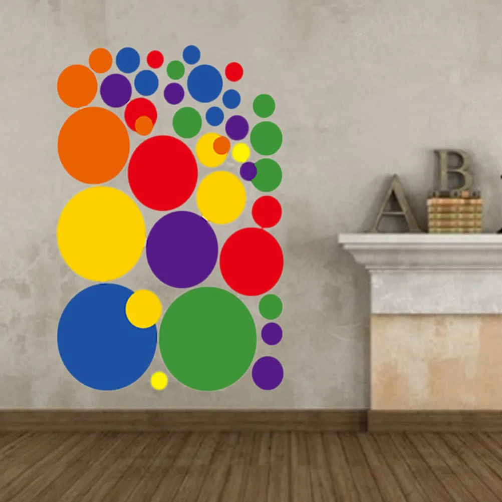

3 Sheets Round Dot Wall Stickers Removable Reusable PVC Room Nursery Wallpaper Decals Dot Wall Stickers