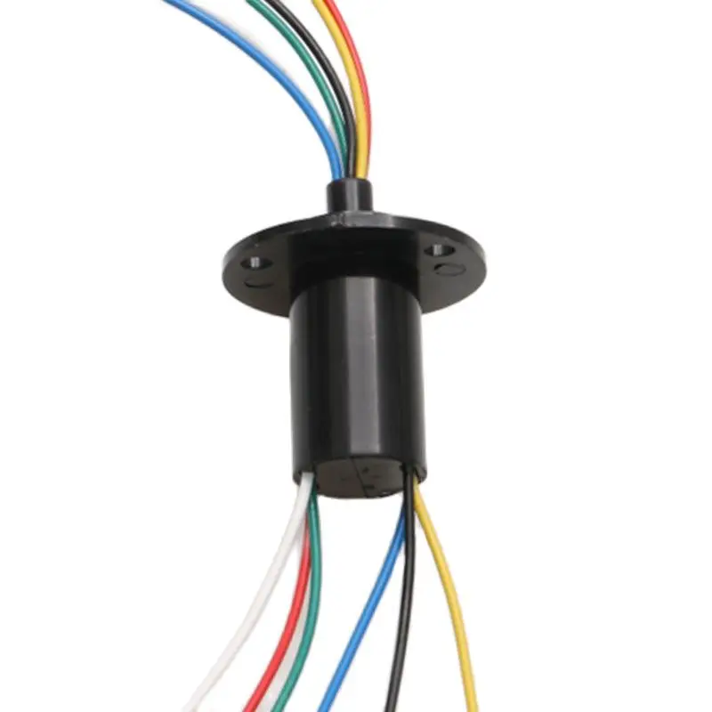 1PCS Wind Power Slip Ring 10A Dia.22mm 2/3/4/6/8CH Channels Wires Slipring Mini Electric Rotary Conductive Joint with Flange