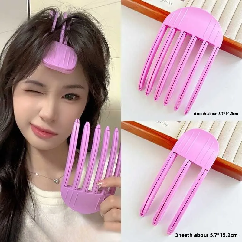 

Volume-enhancing root styling hair accessory for bangs, ideal for women with high foreheads, featuring secure hair clips.
