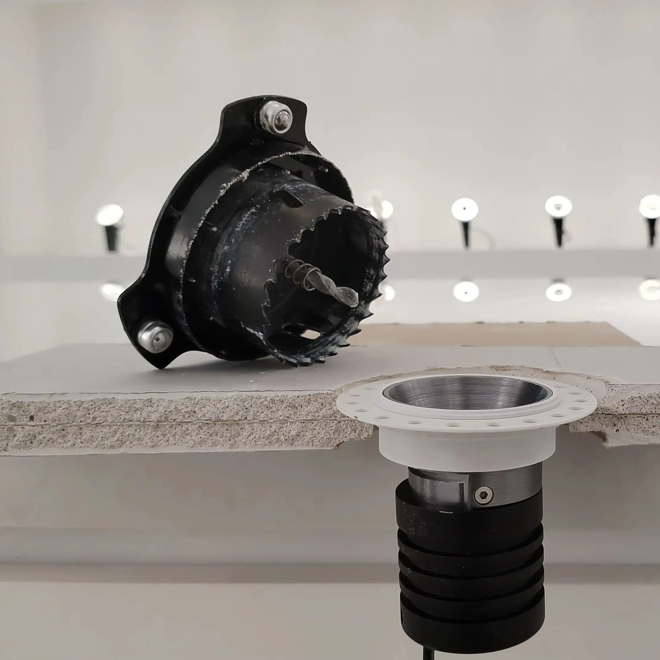 

Trimless recessed spotlight slot opener distance control wheel cuthole unified and standardized step depth adjustable Small size