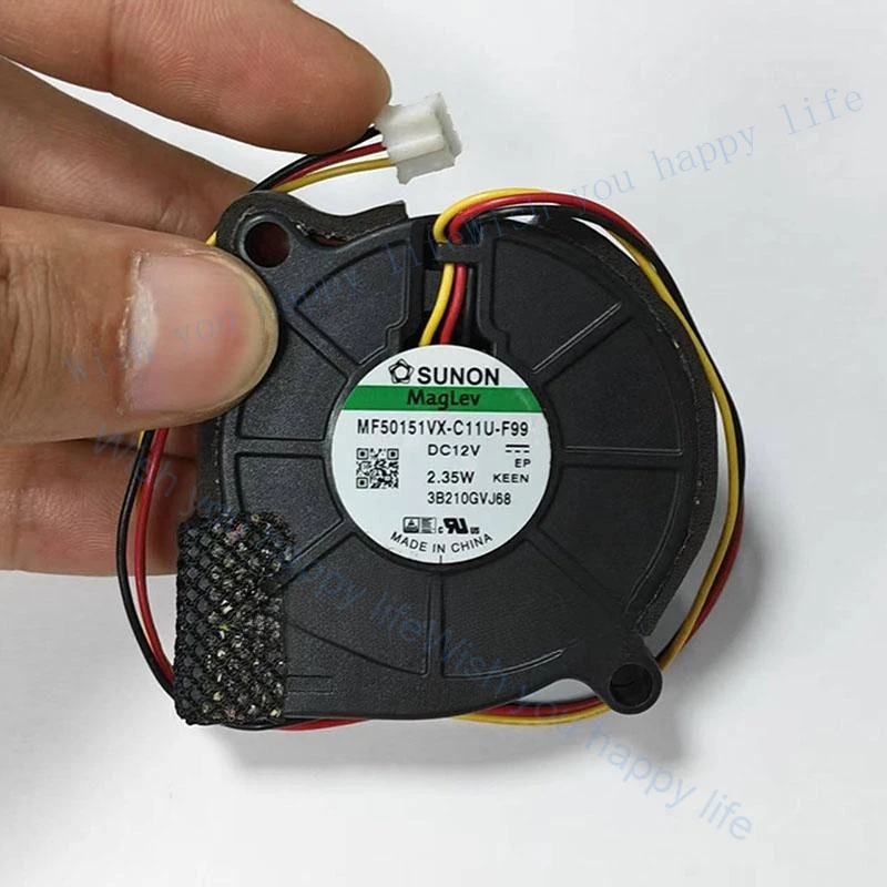 V+  for  1 Pc. New MF50151VX-C11U-F99 Turbo Cooling Fan 5015 DC12V 2.35W 3Pin