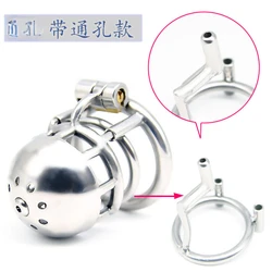 tainless Steel Male Chastity Device With Removable PA Puncture Cock Cage Penis Ring Sex Toys For Men Erotic Urethral Lock 18+