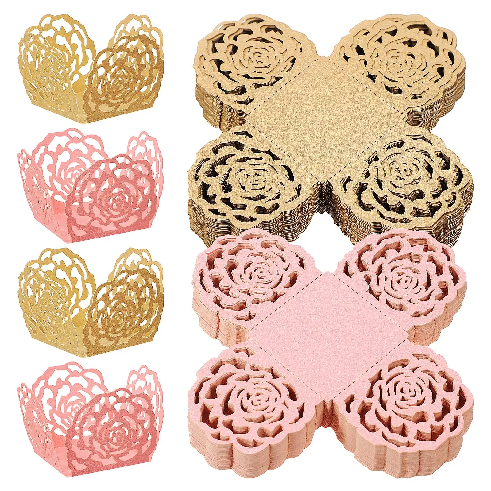 

100 Pcs Chocolate Trays Pink 50 Party Wedding Dessert Table Truffle Wrappers Chocolate Cups Paper Candy Cups Mini