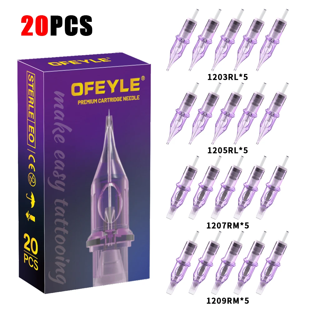 

OFFYLE 20 шт. смешанный тренировочный рисунок для двигателя PMU ручка для татуировки ручка профессиональный картридж для татуировки одноразовые иглы поставки