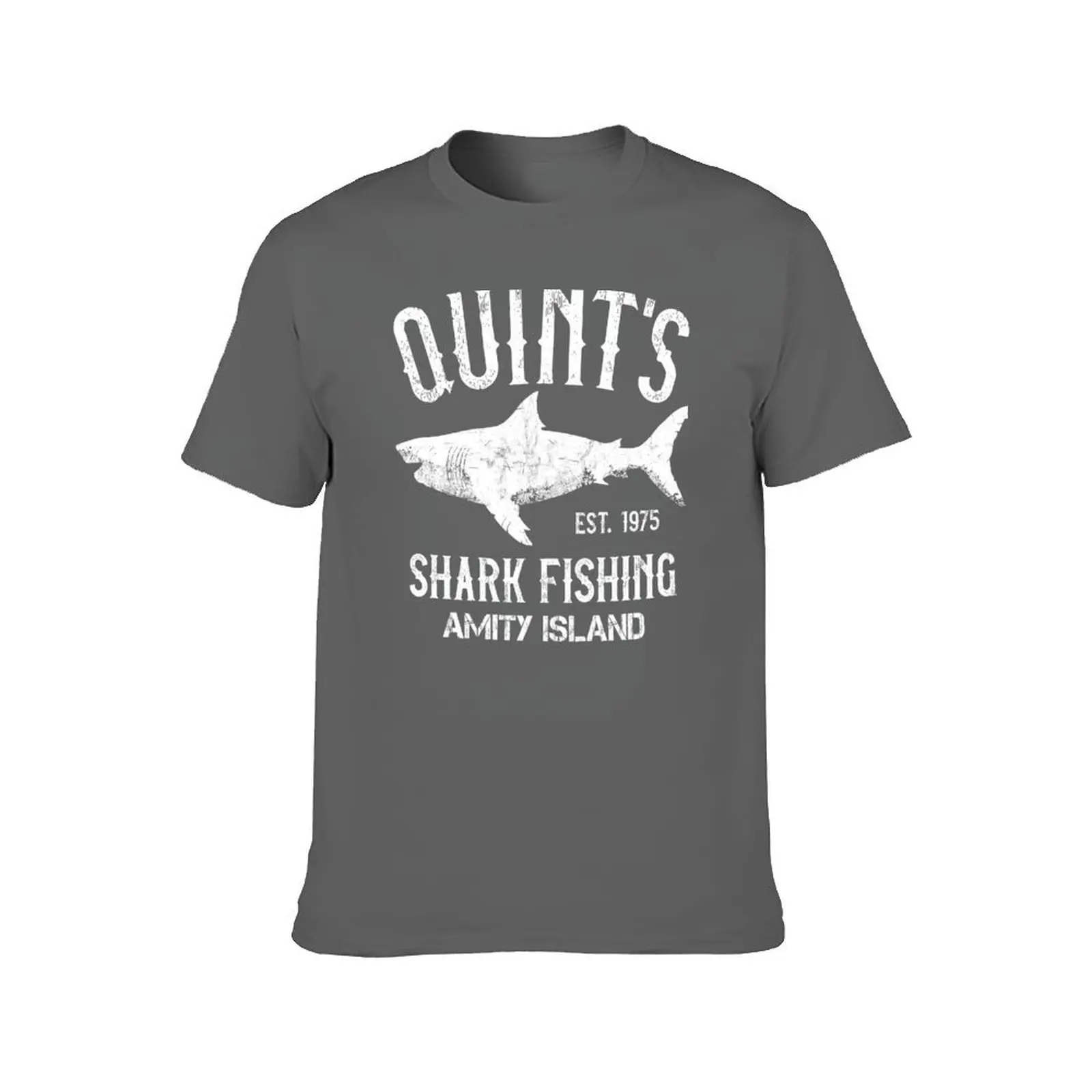 Quint's Shark Fishing - Amity Island 1975 T-Shirt summer tops baggy shirts graphic shirts designer t shirt men