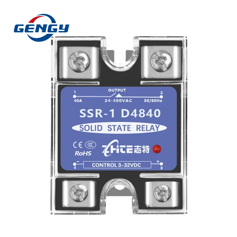 Solid State Relay 60A 80A 100A 120A Single Phase Module 3-32V DC Input 24-480V AC Output SSR-60DA SSR-80DA SSR-100DA SSR-120DA