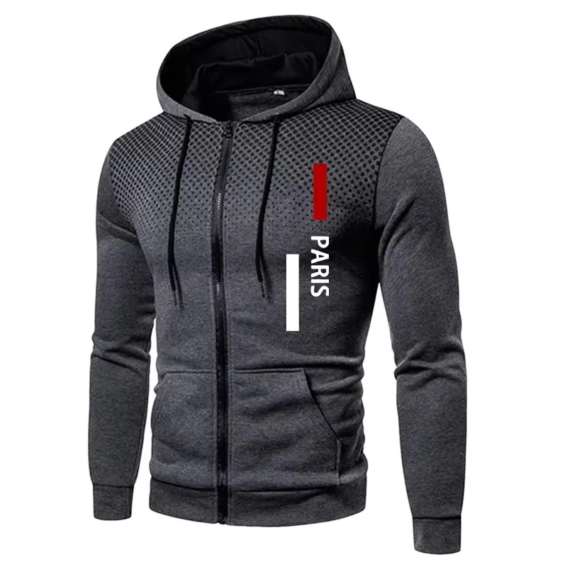 Men's Sport Hooded Sweatshirt Urban Casual Style Zipper Hoodie High Quality Fashion Outerwear Fall Winter Training FitnessOutfit