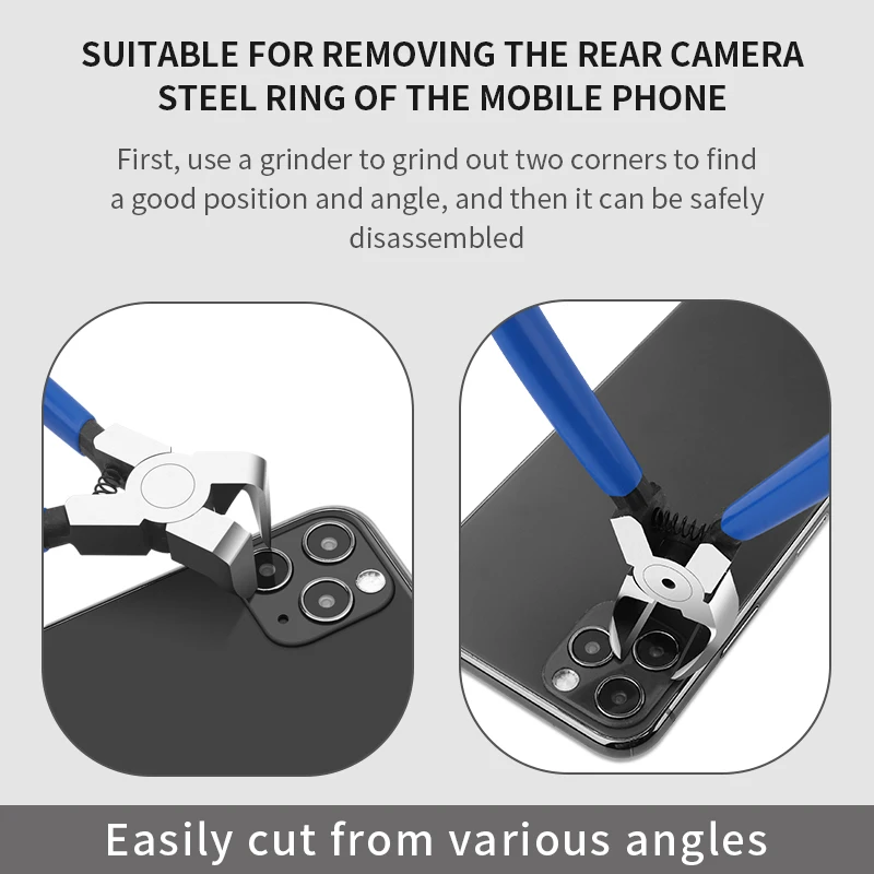 LUXIANZI 45 Degree Beveled Flat Jaw Pliers 90 Degree Sharp Curved Cutting Plier Disassemble Mobile phone Rear Camera Steel Ring