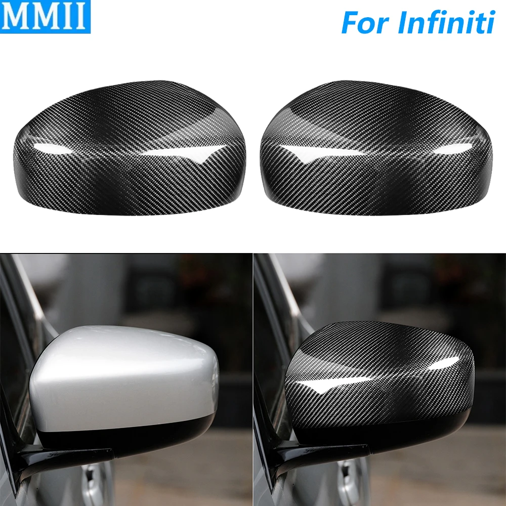 

For Infiniti G35 2007 Real Dry Carbon Fiber Rearview Mirror Cover Panel Decorative Car Accessories Trim Modification Decoration