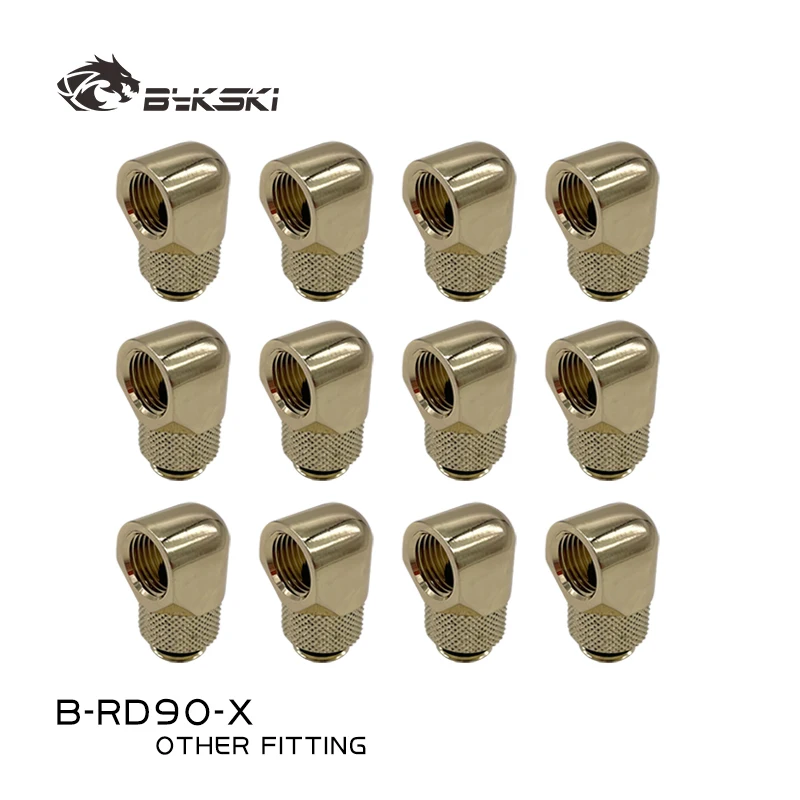 

Bykski 12/16pcs 90 Degree Rotary Fitting G1/4'' Thread Adapter Rotating Connector Silver Black White Gold B-RD90-X