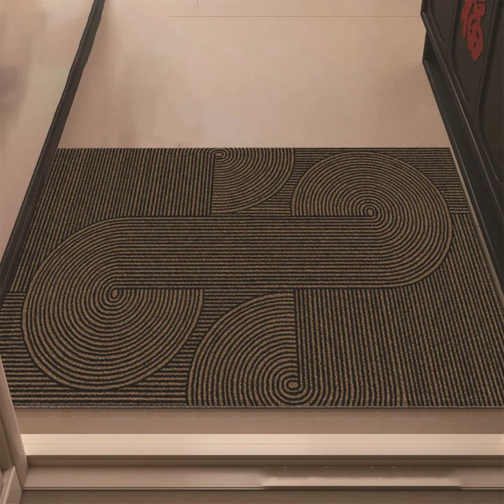 

3D Groove Entrance Doormat Waterproof Geometric Wave Pattern Welcome Door Mats Non-Slip Stain Resistant Door Rug Office