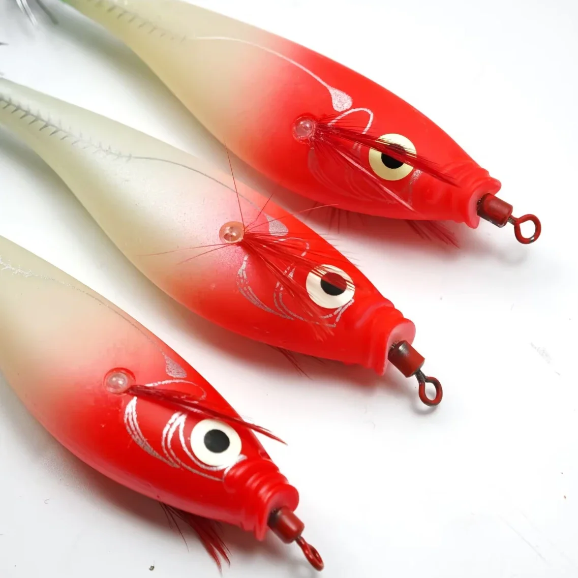 17pcs 10cm Glow Squid Jig Hook Saltwater Cuttlefish Fishing Luminous Accessories Shrimp Baits Shrimp Fishing Lures