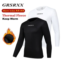 GRSRXX Winter Cycling Base Layer Thermal Fleece Bike Undershirt Sport Man Long Sleeve First Layer Jersey White Black Keep Warm