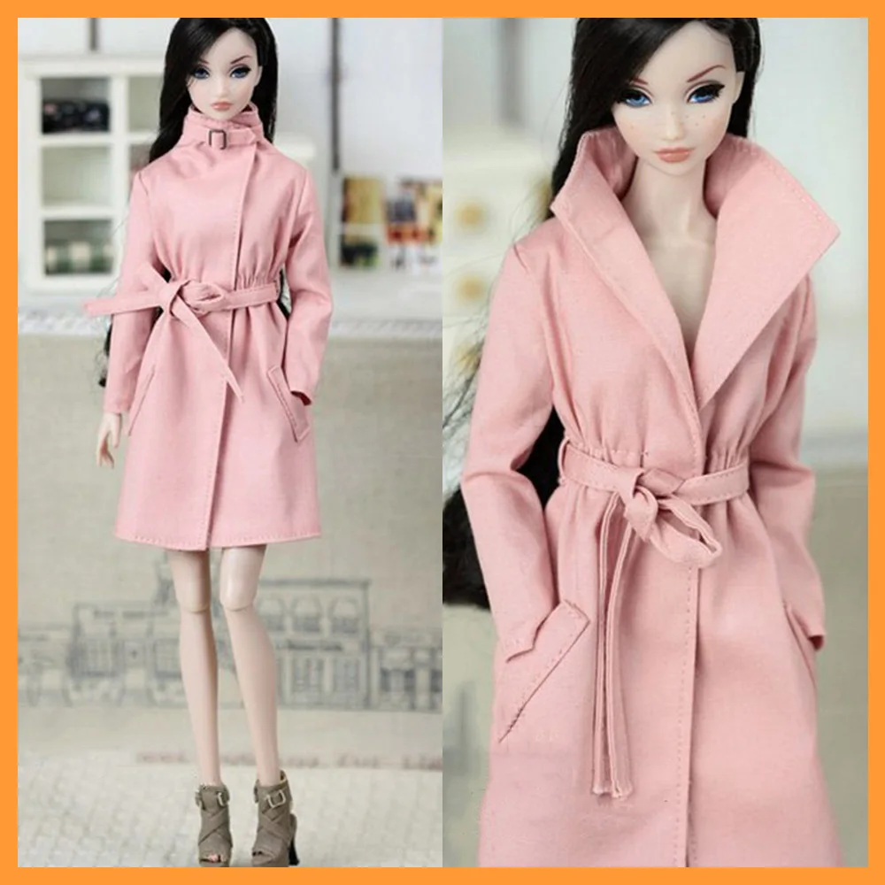 

[20days made] 1/6 Female Pink Waist Tied Lapel Long Trench Jacket for Momoko OB FR Nippon PoppyParker Dolls Model