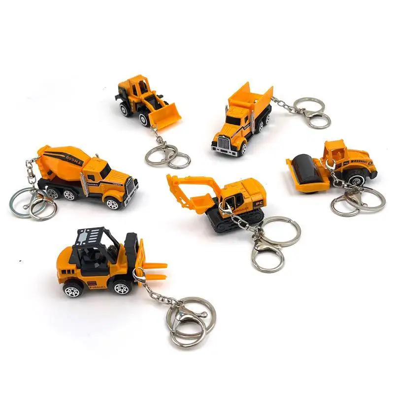 Mini-Bagger Schlüsselanhänger Leichter Schlüsselring-Anhänger Gabelstapler Traktor Baufahrzeug Cartoon-Roller Legierungsmodell Auto-Anhänger – Detail 1
