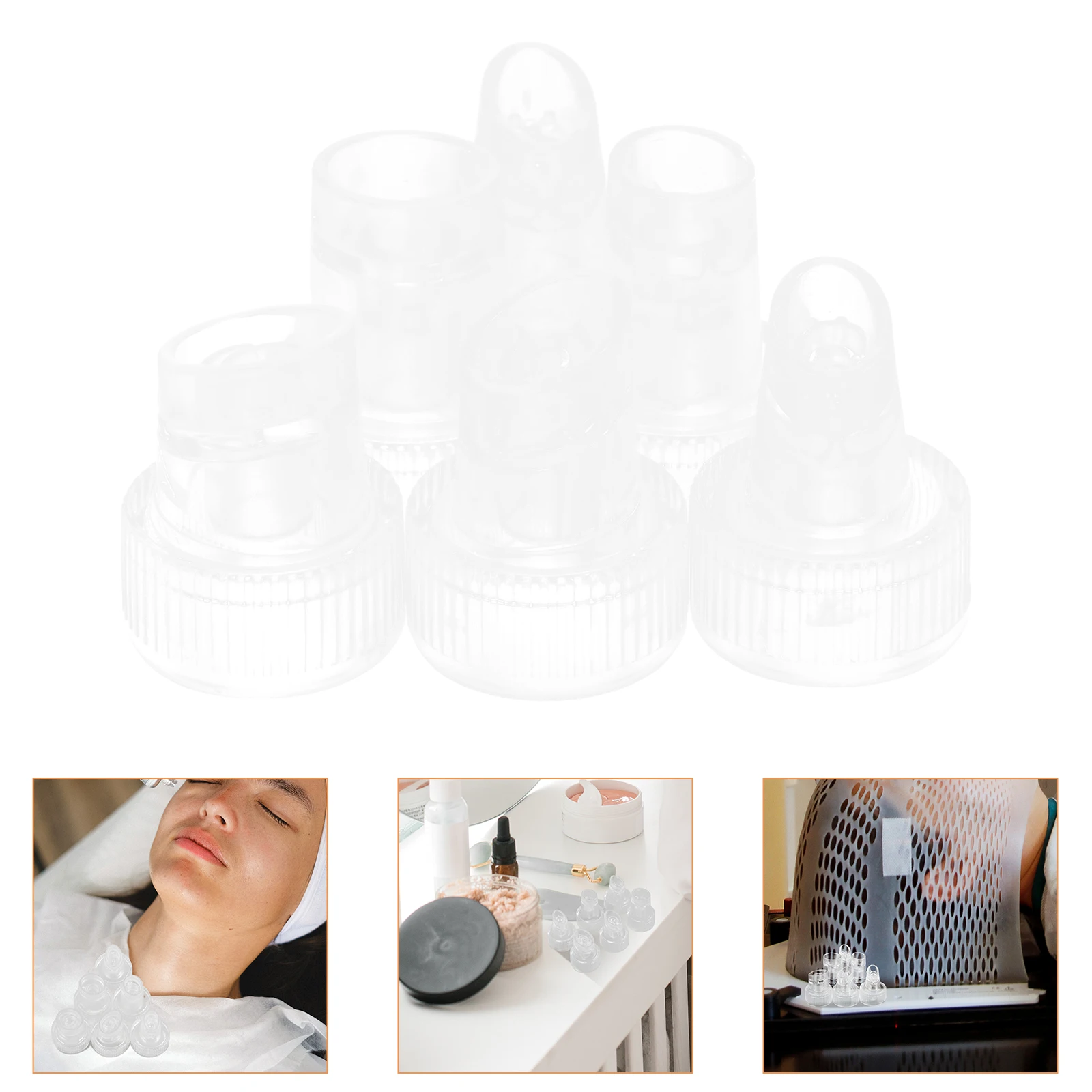 

6 Pcs Hydro Facial Machine Replacement Tips Heads Accessories Plastic Cleaning Nose Extractor Tools Massage Relaxation Spa