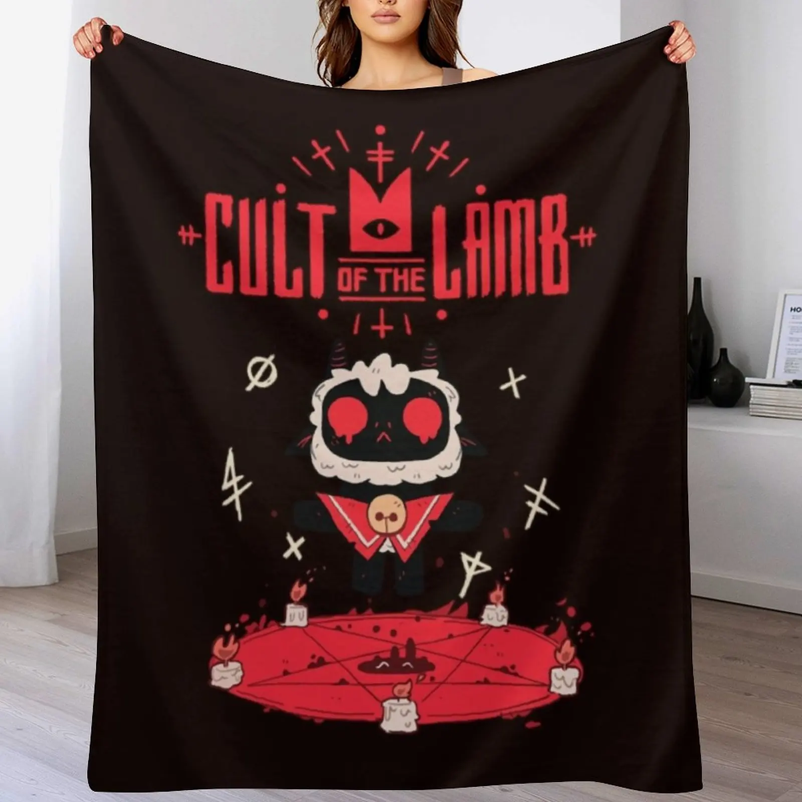 Cult Of The Lamb Throw Blanket Luxurious Soft Fuzzy Blanket for Sofa Bed
