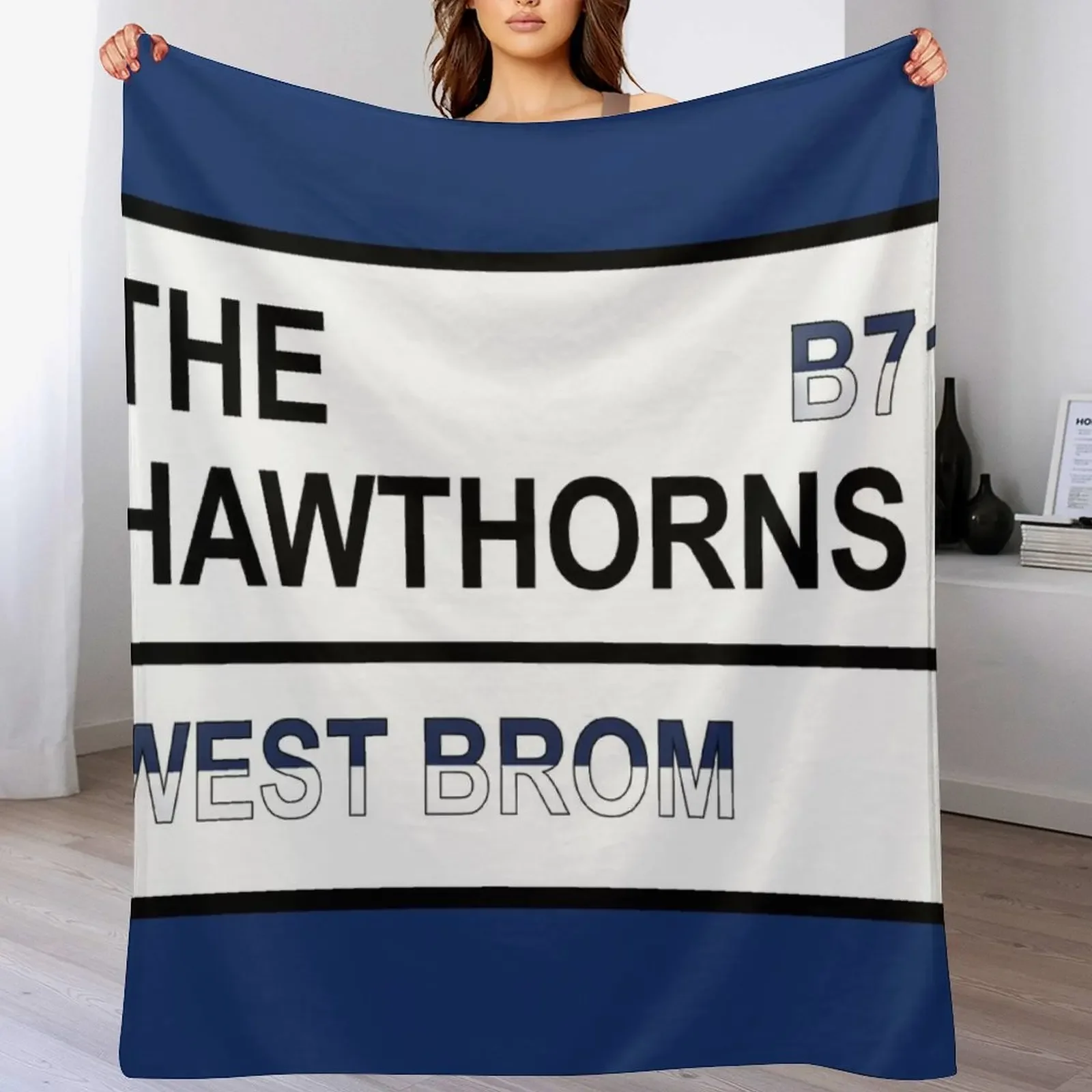 

The Hawthorns Football Sign Throw Blanket Personalized Gift Flannels Soft Blankets