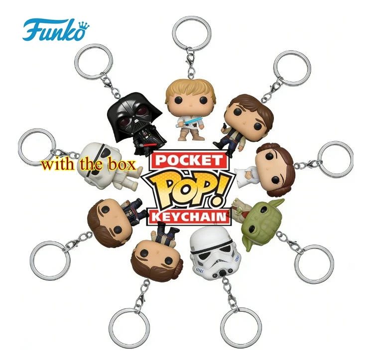 FUNKO Pop Star Wars Luke Skywalker Hera Sindula Asocapotan Laya IG-11 Chewbacca R2-D2 Darth Vader Assault Team Llavero de bolsillo
