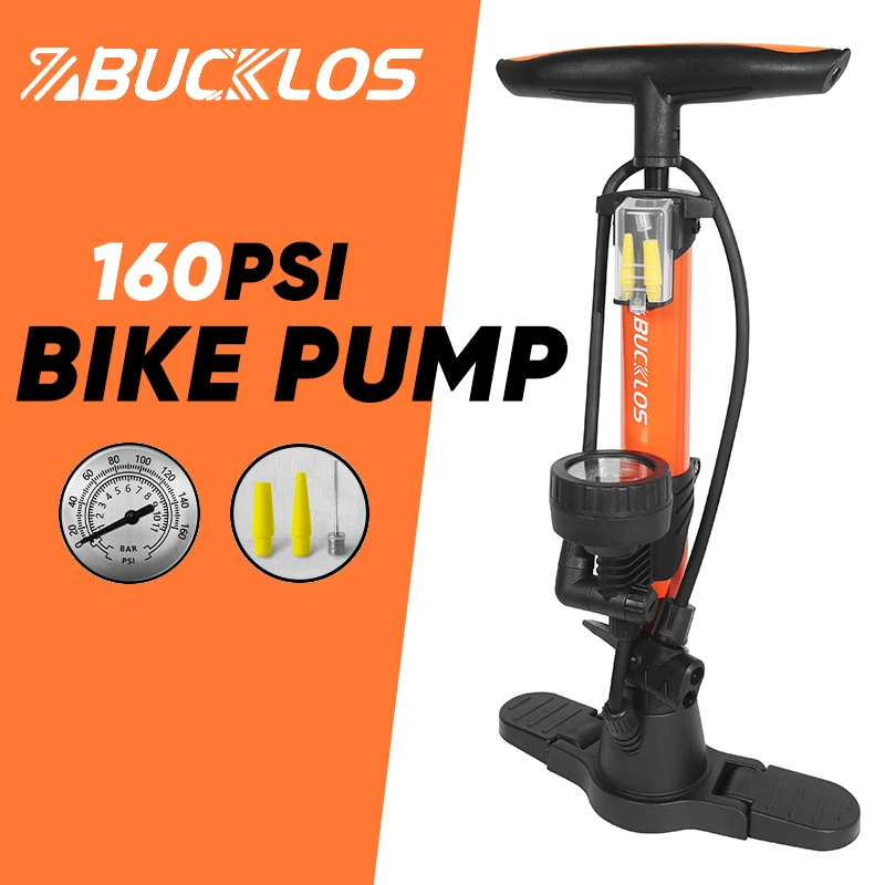 

Многофункциональный велосипедный насос BUCKLOS с манометром, дорожный насос для горного велосипеда, манометр высокого давления 160PSI, насос Presta/Schrader Valve
