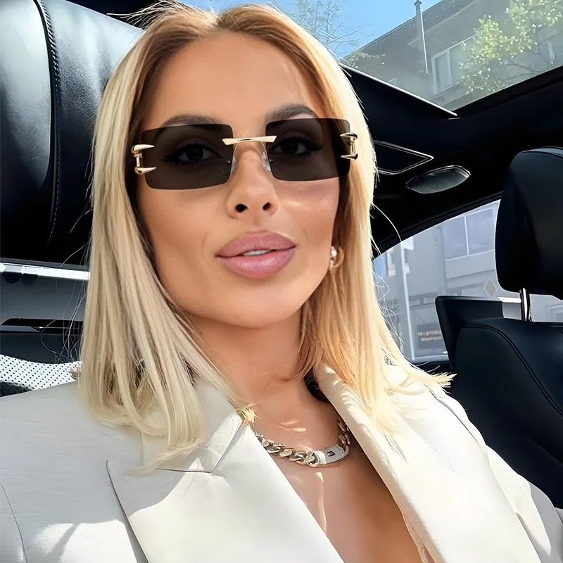 2 Stück europäische und amerikanische Retro-Farbverlaufs-Sonnenbrille für Herren, neuer Trend, Boxy-Sonnenbrille für Damen, UV-beständig