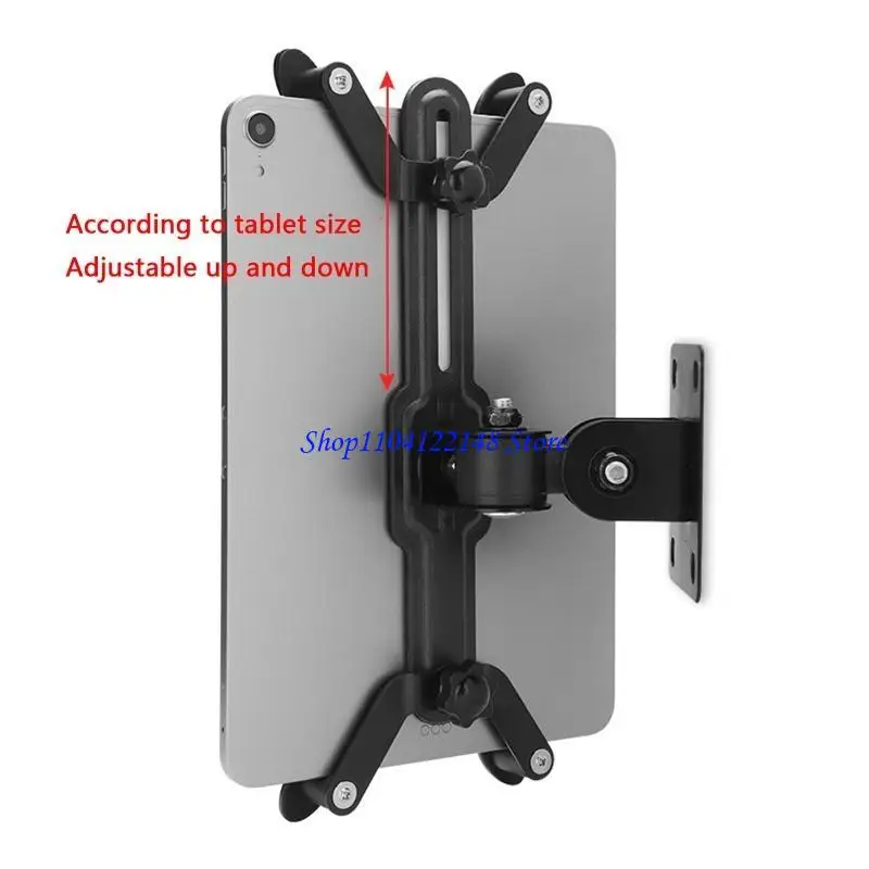 P9FA Wall Mount Tablet Stand Long Arm Multi Adjustable Three Shaft Design Metal Cell Phone Pad Wall Mount Holder