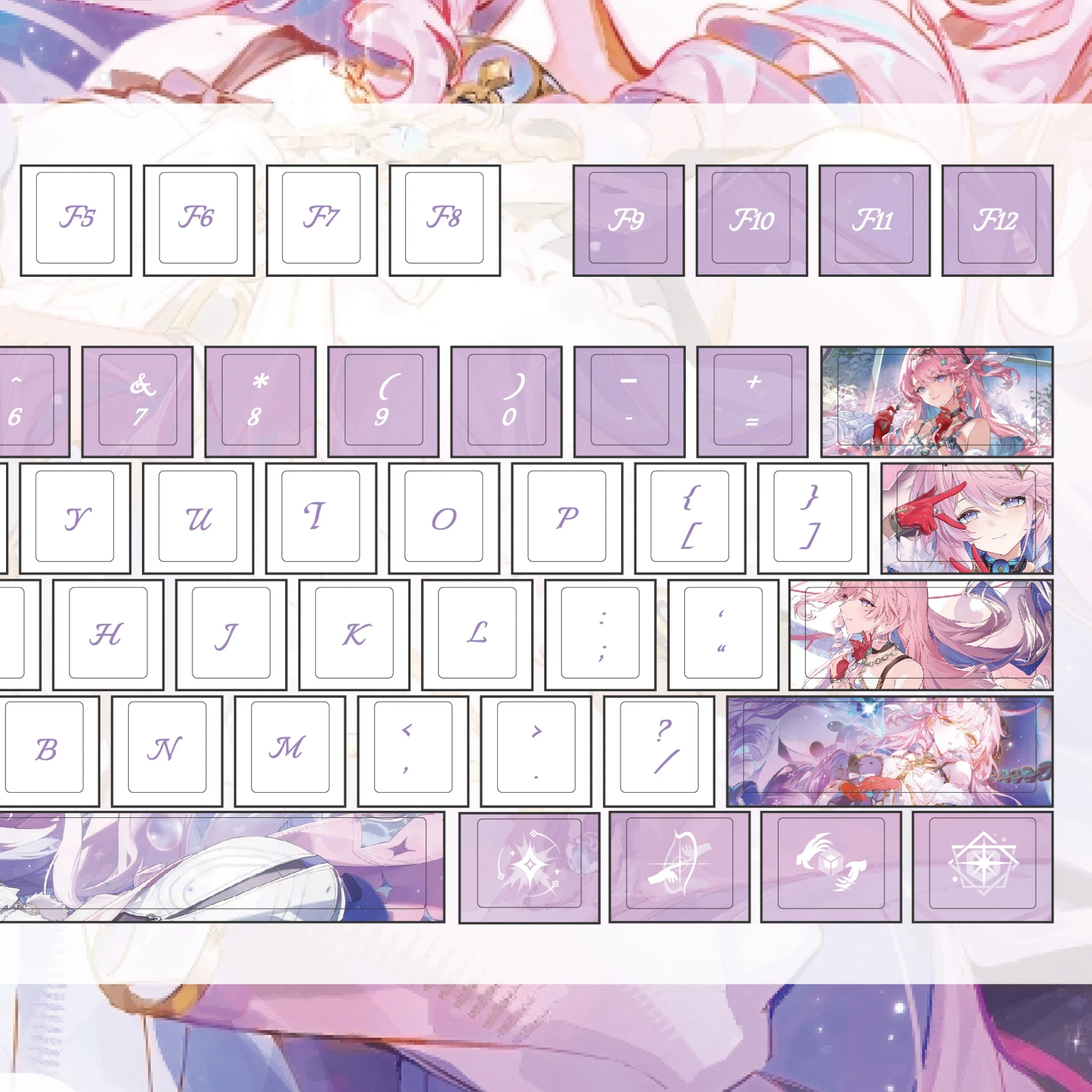 MAIMOOO Wuthering Waves Denia Keycaps PBT Custom Cherry Profile ダーニャ Cartoon Anime Game Keycap for Mechanical Keyboard Gifts view 3