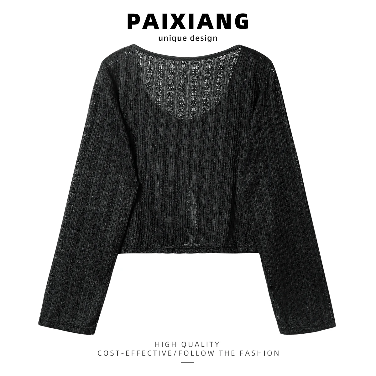 PAIXIANG Spicy Girl Pure Desire Knitted Cardigan Women's Summer New Hollow out Chiffon ort Outerwear V-ne Tie-dye